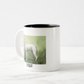 "White boxer"-Mok Dog Art Tweekleurige Koffiemok (Voorkant links)