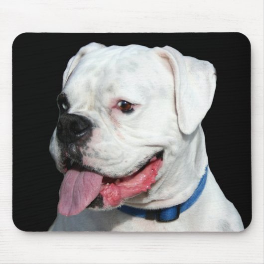 White Boxer mousepad Muismat (Voorkant)