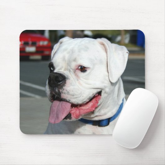 White Boxer mousepad Muismat (Met muis)
