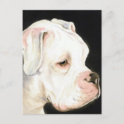 White boxer Original Dog Art Briefkaart (Voorkant)
