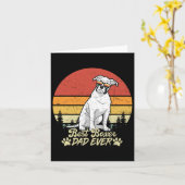 White Boxer Pa Ooit  Retro Dog Vaders Dag Kaart (Gele Bloem)