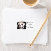 White Boxer puppy address label (Insitu)