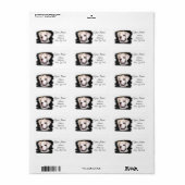 White Boxer puppy address label (Full Sheet)