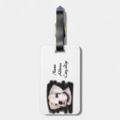 White Boxer puppy Bagagelabel (Achterkant verticaal)