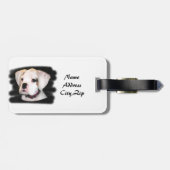 White Boxer puppy Bagagelabel (Achterkant horizontaal)