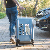 White Boxer Puppy en Dog Paw Stickers (Koffer Insitu)