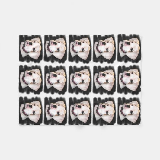 White Boxer puppy Fleece Deken (Voorkant (Horizontaal))