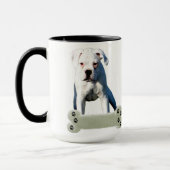 White boxer Puppy Love Paw Add Custom Name Mok (Links)