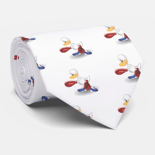 White Boxing Duck Stropdas (Opgerold)