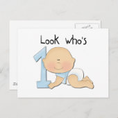 White Boy 1e Verjaardag Tshirts en geschenken Briefkaart (Voorkant / Achterkant)