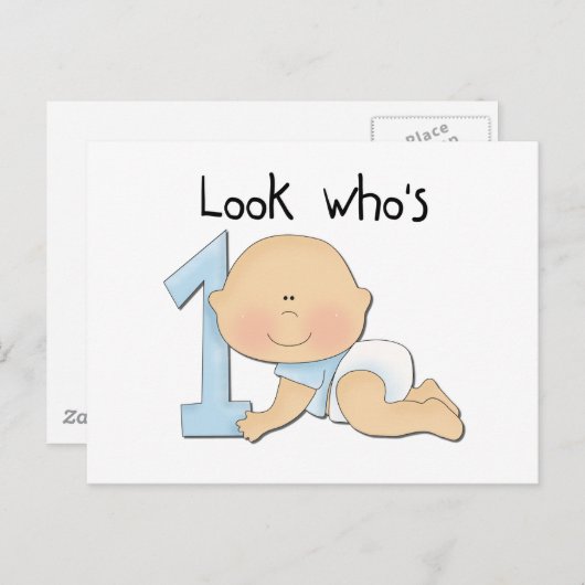 White Boy 1e Verjaardag Tshirts en geschenken Briefkaart (Voorkant / Achterkant)