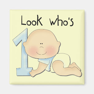 White Boy 1st Birthday Tshirts en Gifts Magneet