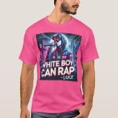 White boy can rap KZ funny T-shirt (Voorkant)