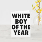 White Boy Of The Year For Men Boys Kids Funny  Kaart (Gele Bloem)