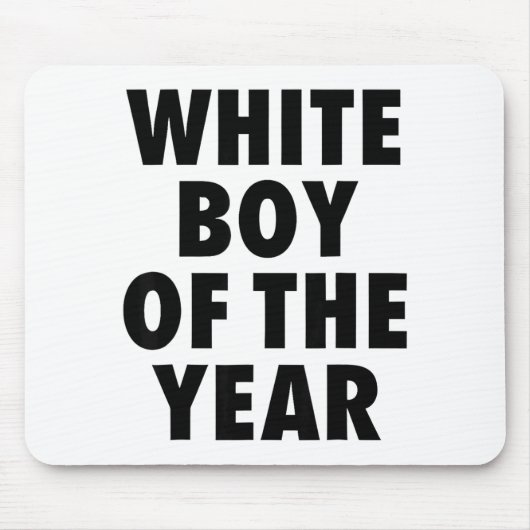 White Boy Of The Year For Men Boys Kids Funny Muismat (Voorkant)