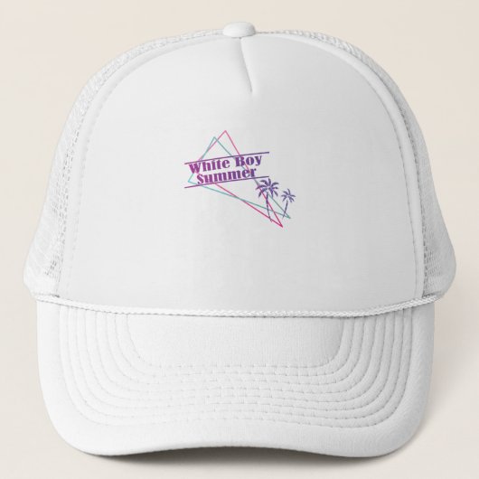 White Boy Summer Retro Funny Shirt Ironic USA Trucker Pet (Voorkant)