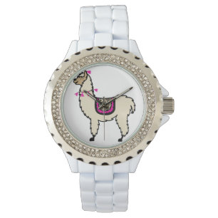 White Bracelet Llama watch Horloge