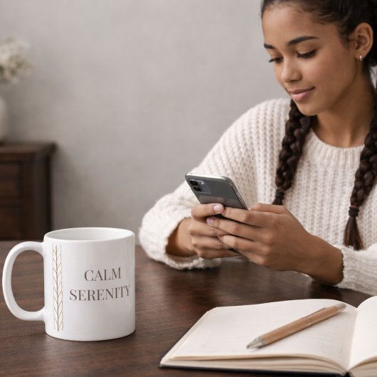 White Braid Serenity Classic Mug, 11 oz Koffiemok