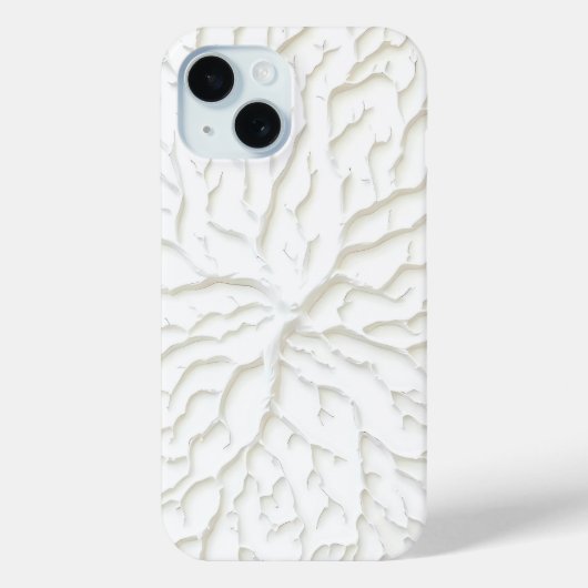 White Branch Texture iPhone Case Minimal Design (Achterkant)