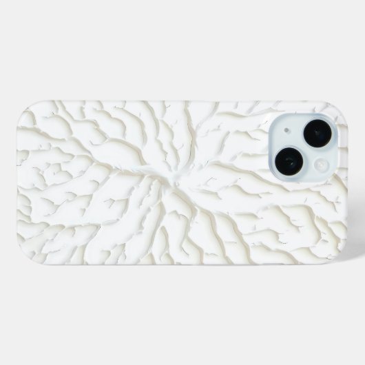 White Branch Texture iPhone Case Minimal Design (Achterkant (horizontaal))