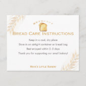 White Bread Wheat Bakery Care Instructions Bedankkaart (Voorkant)
