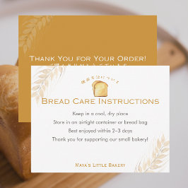 White Bread Wheat Bakery Care Instructions Bedankkaart
