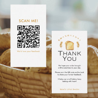 White Bread Wheat Leave a Review QR Code Bakery Visitekaartje