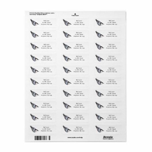 White Breast Nuthatch Label (Full Sheet)
