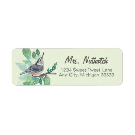 White Breastch Bird Art Return Label