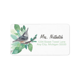 White Breastch Bird Art Return Label