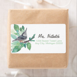 White Breastch Bird Art Return Label