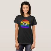 White Breastch Nuthatch Rainbow Bird D T-shirt (Voorkant volledig)