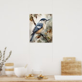 White Breasted Nuthatch Bird Art Print Poster (Keuken)