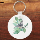 White Breasted Nuthatch Bird Art Sleutelhanger (Voorkant)
