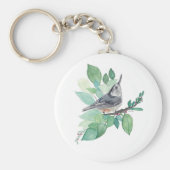 White Breasted Nuthatch Bird Art Sleutelhanger (Voorkant)