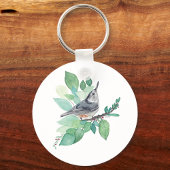 White Breasted Nuthatch Bird Art Sleutelhanger