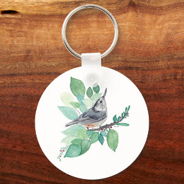 White Breasted Nuthatch Bird Art Sleutelhanger