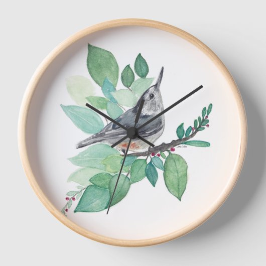 White Breasted Nuthatch Bird Home Décor Wall (Voorkant)