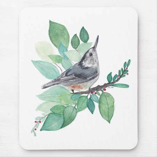 White Breasted Nuthatch Bird Muismat (Voorkant)