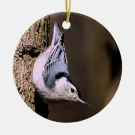 White-Breasted Nuthatch-kerstversiering Keramisch Ornament