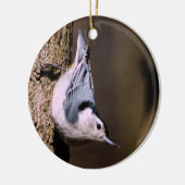 White-Breasted Nuthatch-kerstversiering Keramisch Ornament (Links)