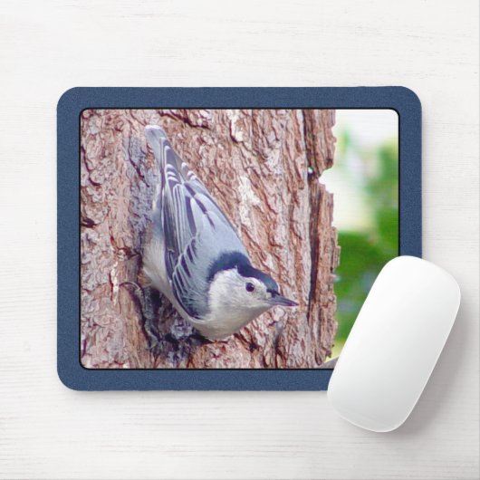 White Breasted Nuthatch Mousepad Muismat (Met muis)