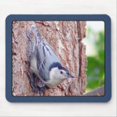 White Breasted Nuthatch Mousepad Muismat (Voorkant)
