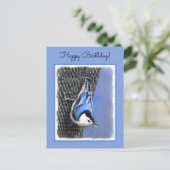 White-Breasted Nuthatch schilderende Originele Bir Briefkaart (Staand voorkant)