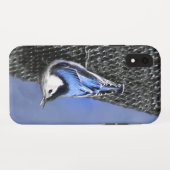 White-Breasted Nuthatch schilderende Originele Bir Case-Mate iPhone Case (Achterkant (horizontaal))