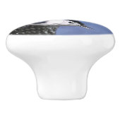 White-Breasted Nuthatch schilderende Originele Bir Keramische Knop (Zijkant)