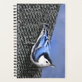 White-Breasted Nuthatch schilderende Originele Bir Planner (Voorkant)