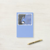 White-Breasted Nuthatch schilderende Originele Bir Post-it® Notes (Op bureau)