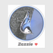 White-Breasted Nuthatch schilderende Originele Bir Sticker (Vel)