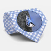 White-Breasted Nuthatch schilderende Originele Bir Stropdas (Opgerold)